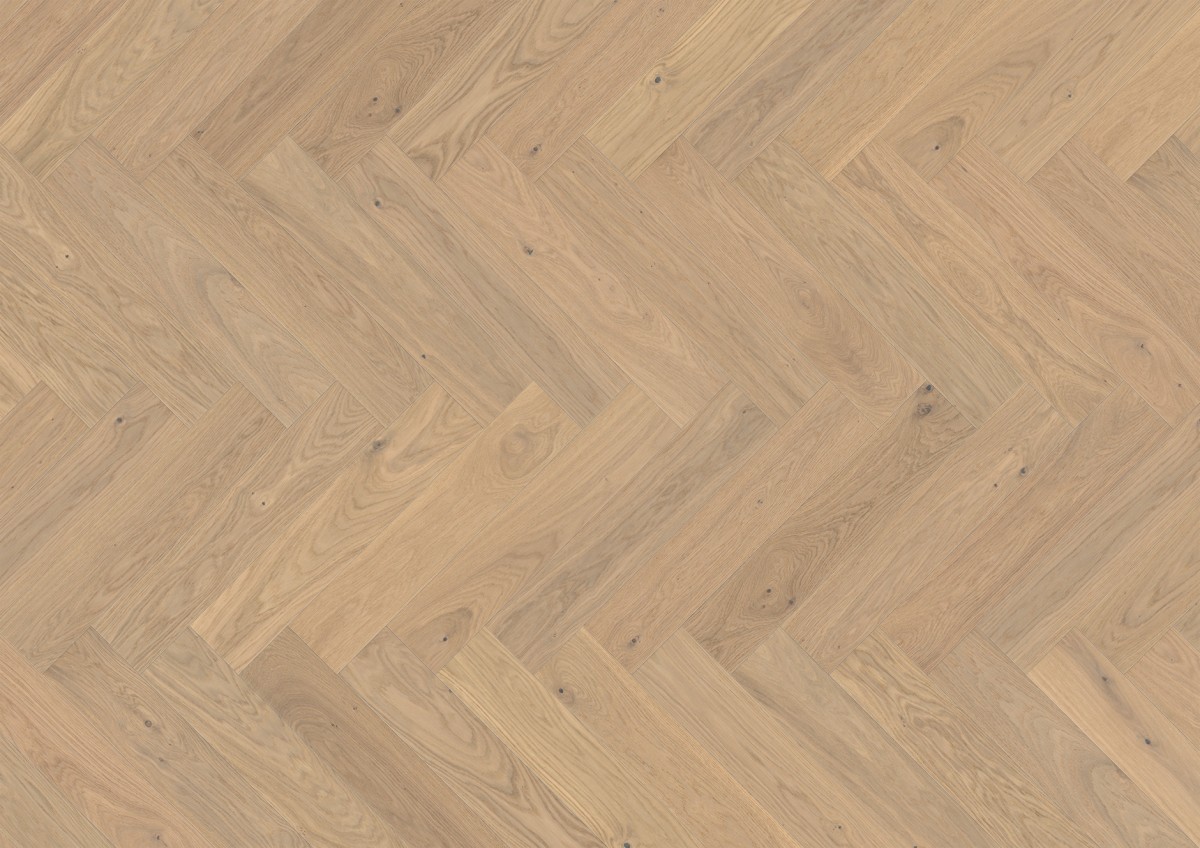 Drevená podlaha HERRINGBONE ter Hürne Lak, Dub Kralingen, Nature Protec EVO, kartáč, 4V mikro drážka 600x120x14 mm – fotografia 3