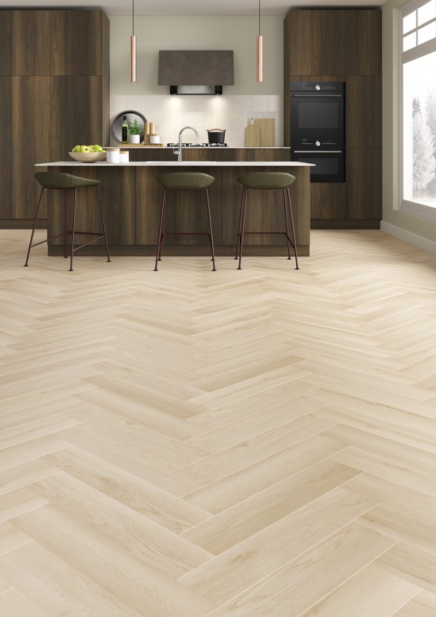 Vinylová podlaha Alsafloor MORGAT HORIZON HERRINGBONE SPC 607x140x6,3mm 23/33 - s integrovanou podložkou – fotografia 2